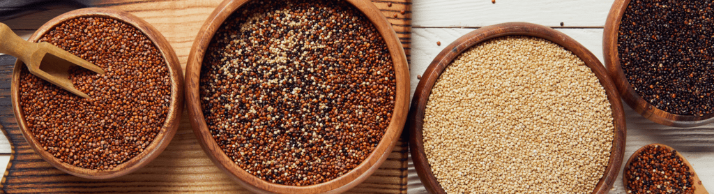 Drie soorten quinoa